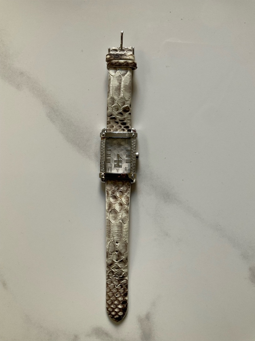 Vince Camuto Roman Numeral Watch with Snake Skin Print Band